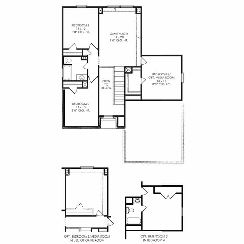 4 Bedroom House Plans With Media Room Craftsman Plan 3 345 Square Feet 4 Bedrooms 3 Bathrooms